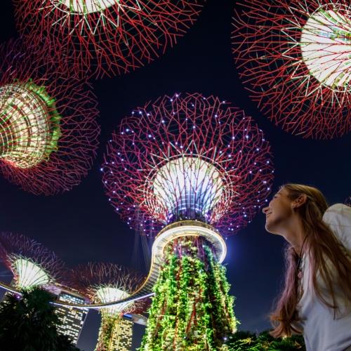 Gardens by the Bay in de avond