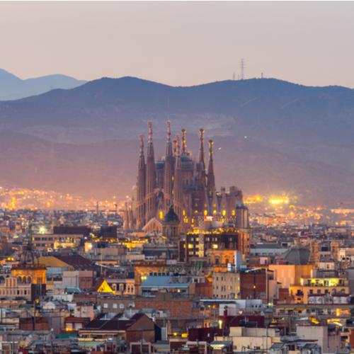 Uitzicht op de Sagrada Familia