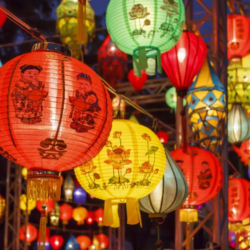 Kleurrijke lampionnen in Shanghai