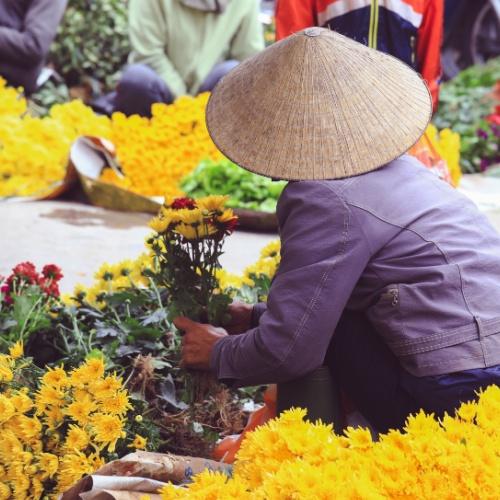Ho Chi Min City, bloemenverkoopster