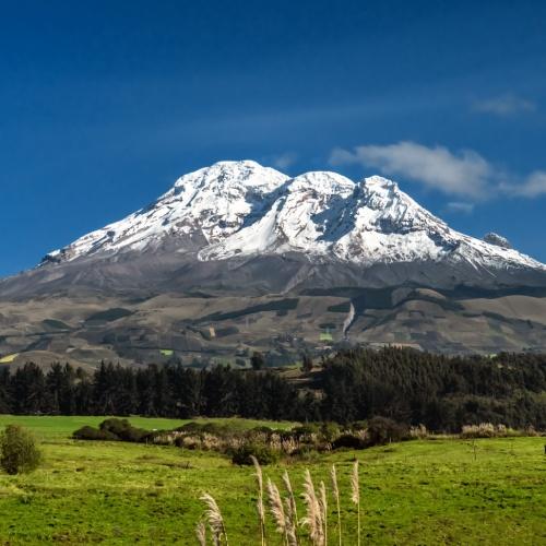 Chimborazo vulkaan vanuit de vallei