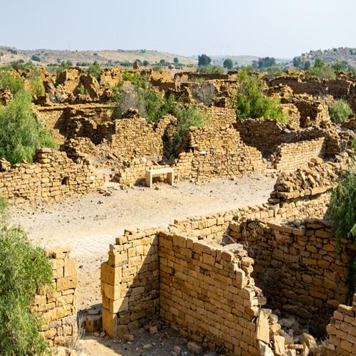 Verlaten stad in Thar Woestijn