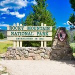 Rocky Mountain Nationaal Park welkomst bord