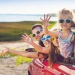 Familie in auto