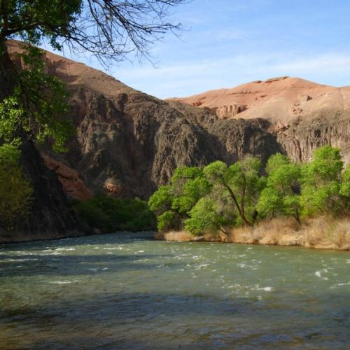 Charyn River tussen de canyons