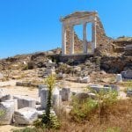 Het eilandje Delos bij Mykonos, met archeologische hoogtepunten