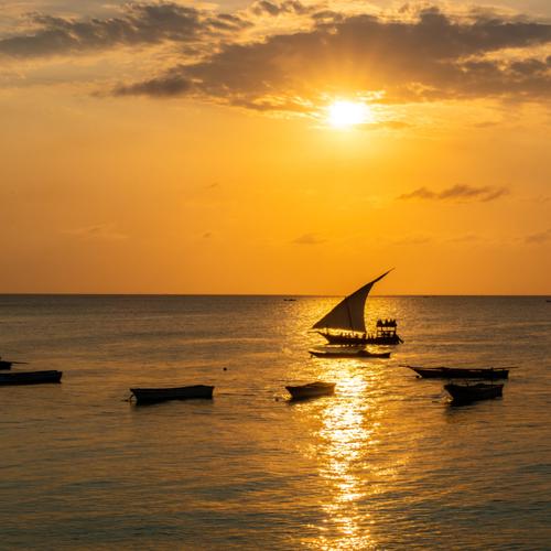 Dhow-zeilboot, Zanzibar