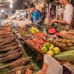 Laos, eten op markt