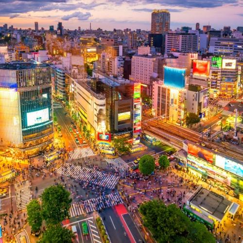  De beroemde Shibuya Crossing in Tokyo