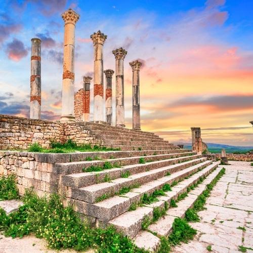 Volubilis, zonsondergang