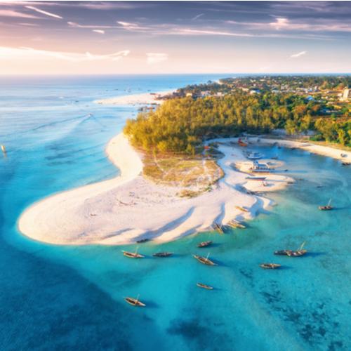 Zanzibar, uitzicht op het strand
