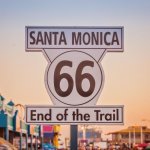 Einde route 66 bordje op Santa Monica Pier