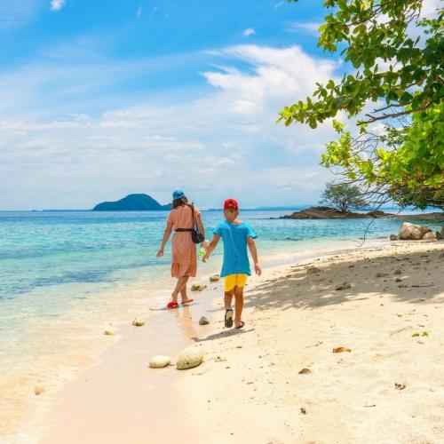 Koh Chang, wandelen over het strand