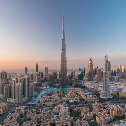Burj Khalifa met zonsondergang