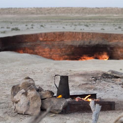 Darwaza gaskrater in de woestijn