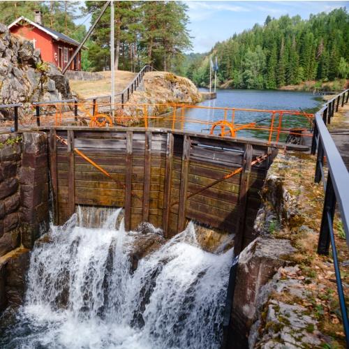 Sluis in Telemarkgebied, Noorwegen