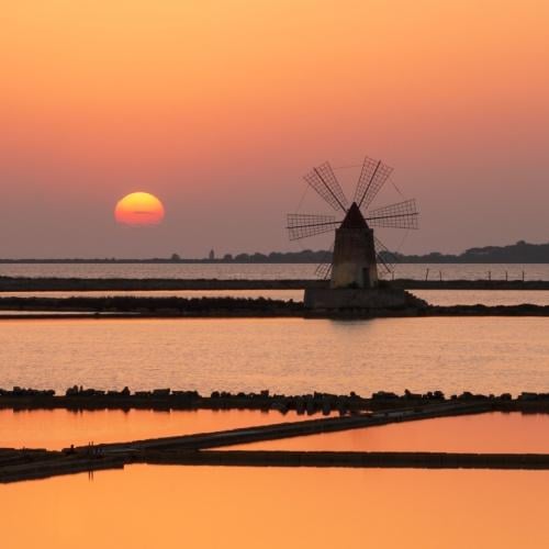 Zonsopkomst bij Trapani