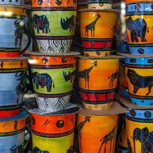 Kleurrijke mokken Zuid-Afrika