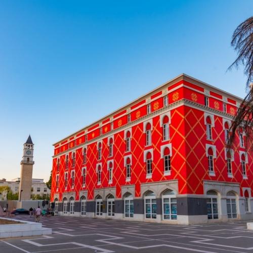 Kleurrijke gebouwen, Tirana