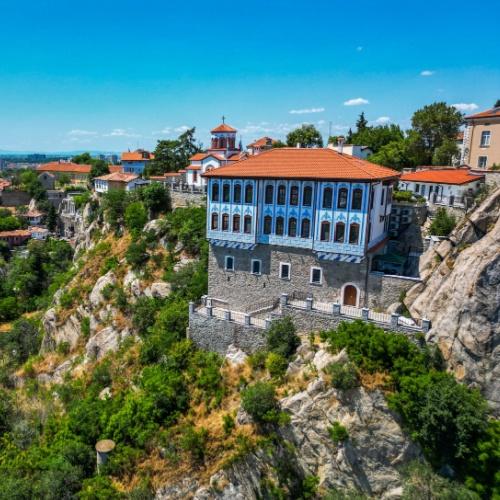Uitzicht op de oude stad van Plovdiv