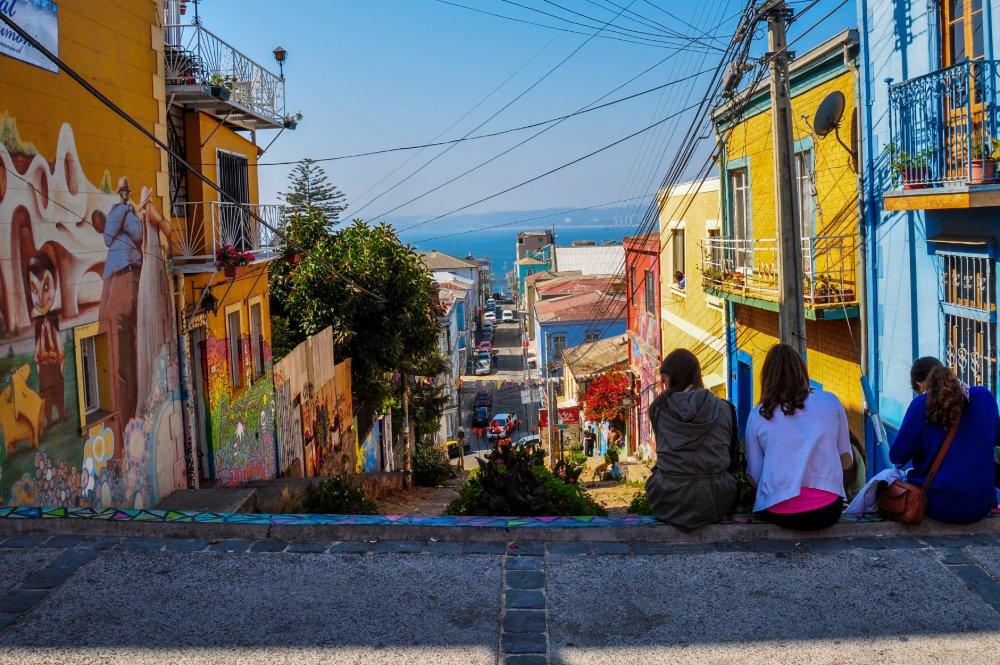 Kleurrijke straat van Valparaiso