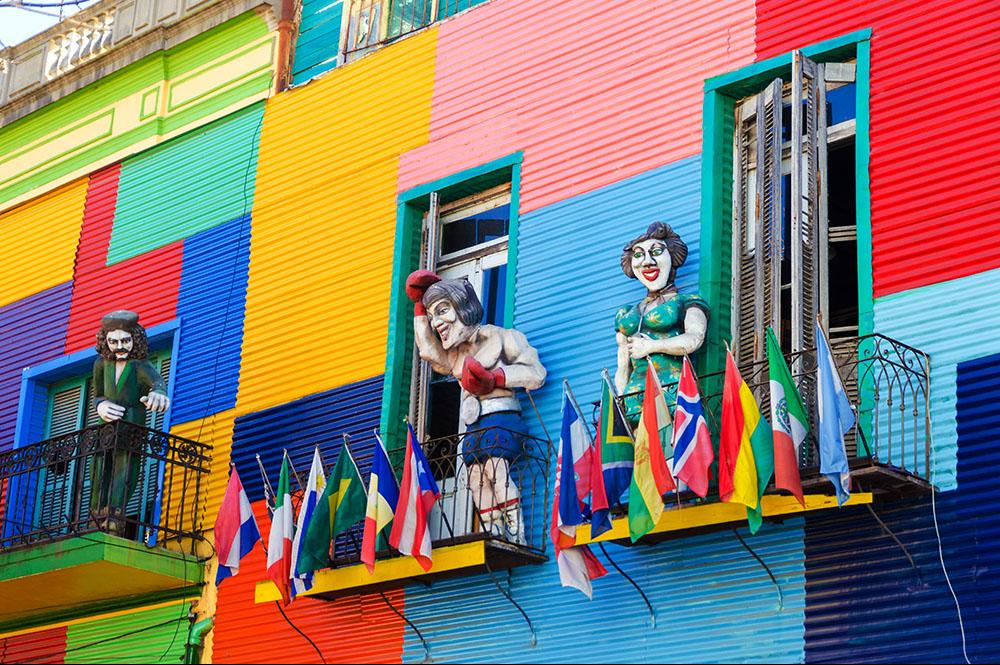 Argentinië Buenos Aires gekleurde gebouwen