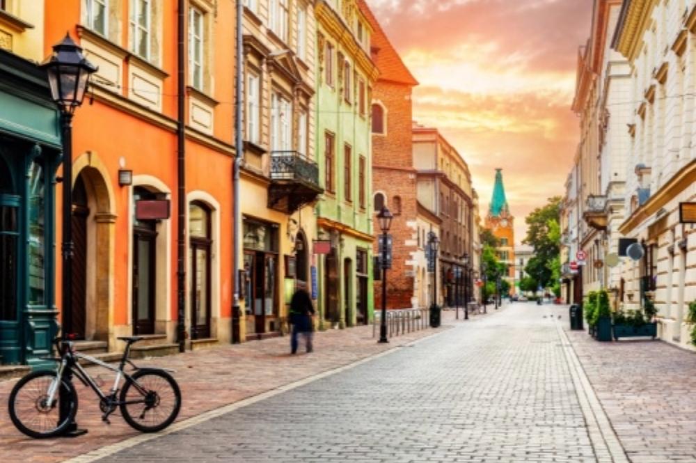 Oude straat in Krakau