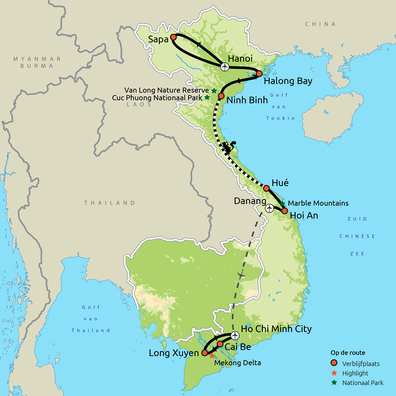 Routekaart Authentiek Vietnam