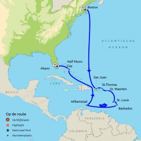 Rondreis & Cruise Oostelijke Caribbean Boston naar Miami