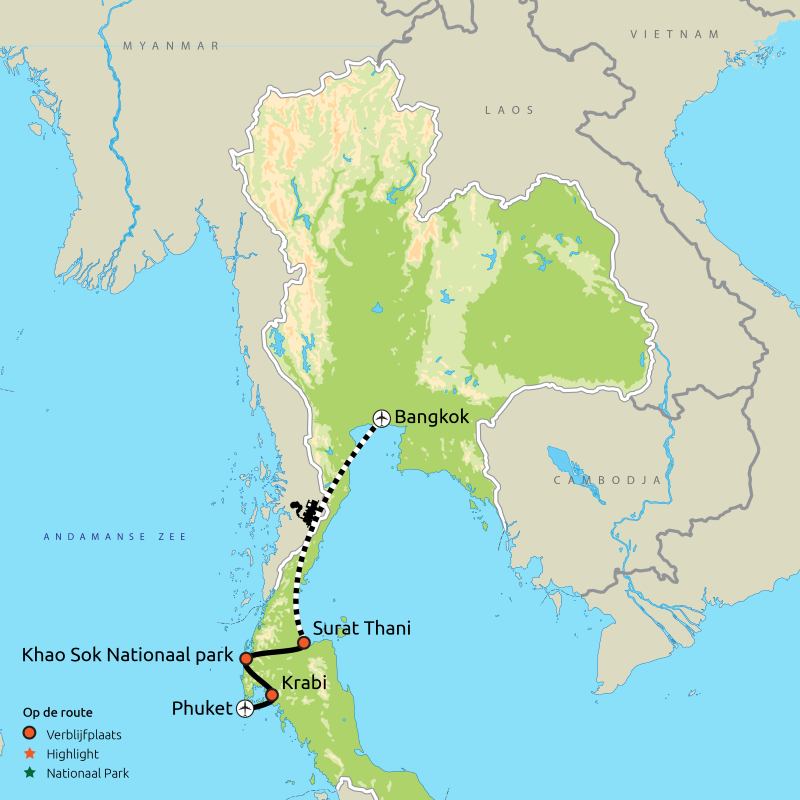 Het paradijselijke zuiden van Thailand & Phuket strand