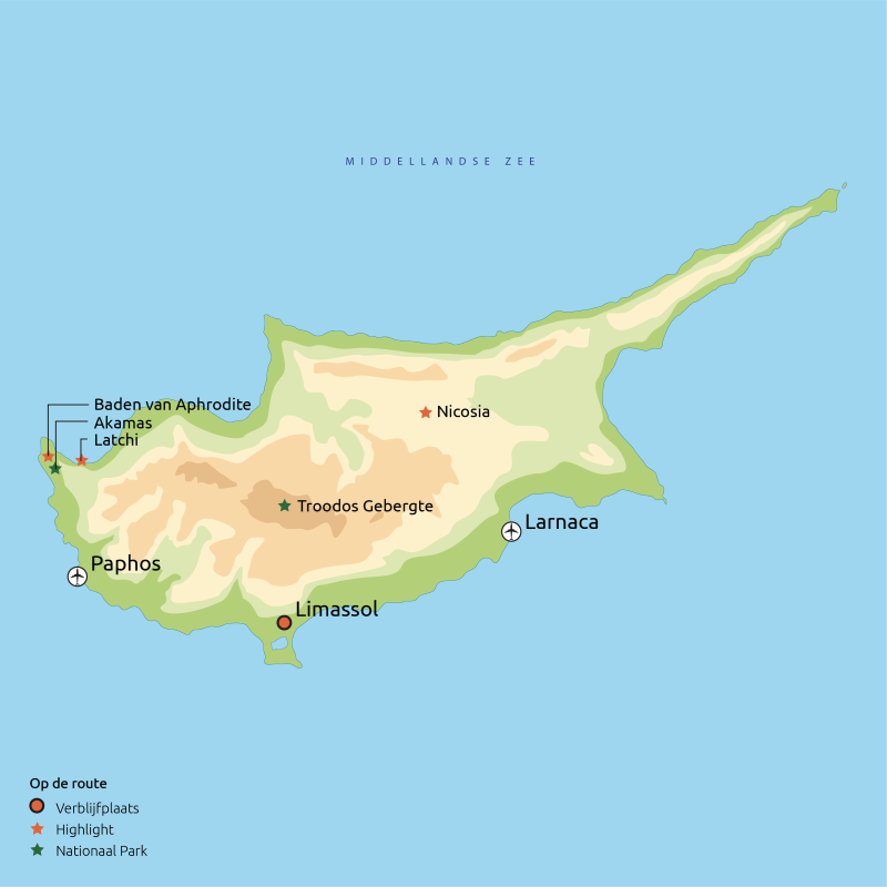 Het zonnige zuiden van Cyprus