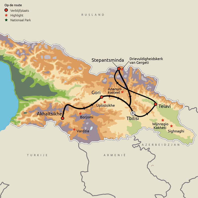 Routekaart Beste van Georgië