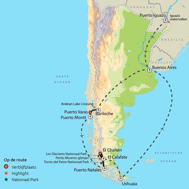 Patagonië & Iguazú